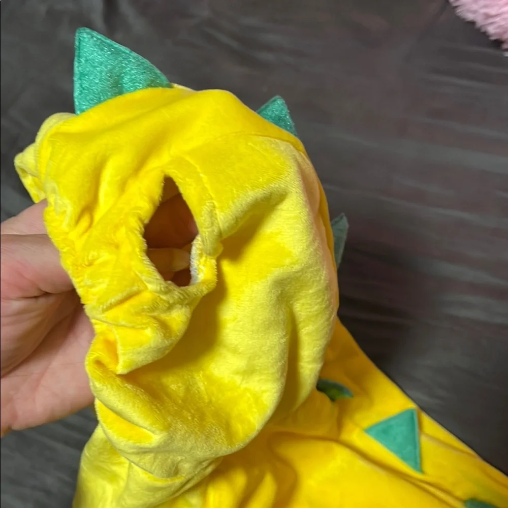 Yellow Dinosaur Costume with Green Spikes - Picture 4 of 4